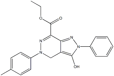 [4,5-Dihydro-3-hydroxy-2-phenyl-5-(4-methylphenyl)-2H-pyrazolo[3,4-d]pyridazine]-7-carboxylic acid ethyl ester Struktur