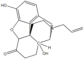 (-)-4,5-Epoxy-3,14-dihydroxy-17-(2-propenyl)morphinan-6-one Struktur