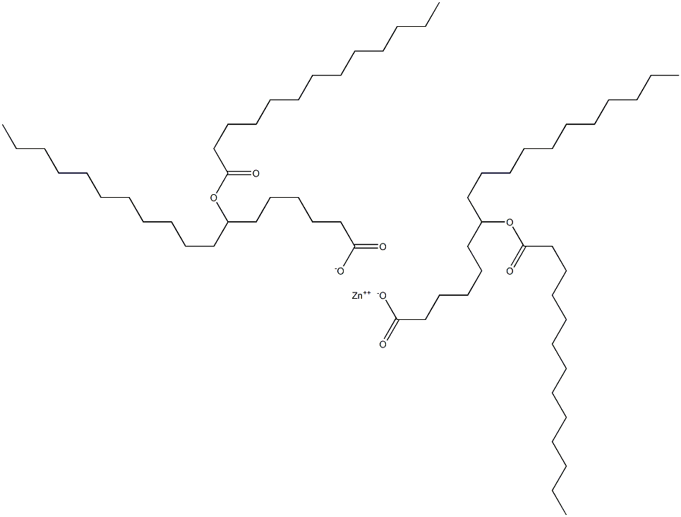 Bis(7-tridecanoyloxyoctadecanoic acid)zinc salt Struktur