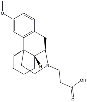 3-Methoxy-17-(2-carboxyethyl)morphinan Struktur