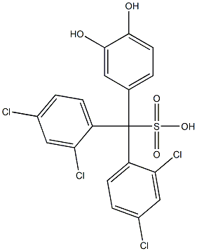 Bis(2,4-dichlorophenyl)(3,4-dihydroxyphenyl)methanesulfonic acid Struktur