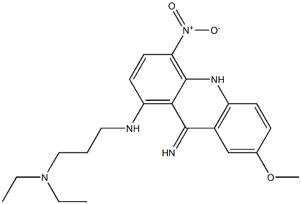 9,10-Dihydro-9-imino-7-methoxy-4-nitro-N-[3-(diethylamino)propyl]acridin-1-amine Struktur