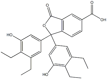 1,1-Bis(3,4-diethyl-5-hydroxyphenyl)-1,3-dihydro-3-oxoisobenzofuran-5-carboxylic acid Struktur