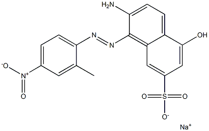 2-Amino-5-hydroxy-1-(2-methyl-4-nitrophenylazo)-7-naphthalenesulfonic acid sodium salt Struktur