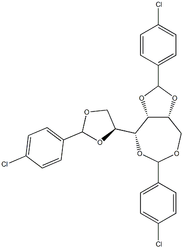 1-O,2-O:3-O,6-O:4-O,5-O-Tris(4-chlorobenzylidene)-D-glucitol Struktur