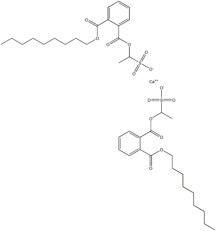 Bis[1-[(2-nonyloxycarbonylphenyl)carbonyloxy]ethanesulfonic acid]calcium salt Struktur