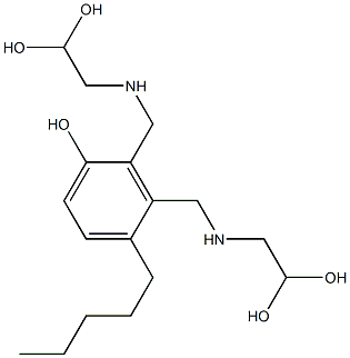 2,3-Bis[[(2,2-dihydroxyethyl)amino]methyl]-4-pentylphenol Struktur