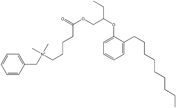 N,N-Dimethyl-N-benzyl-N-[4-[[2-(2-nonylphenyloxy)butyl]oxycarbonyl]butyl]aminium Struktur