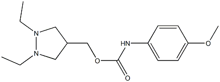 4-Methoxyphenylcarbamic acid 1,2-diethylpyrazolidin-4-ylmethyl ester Struktur