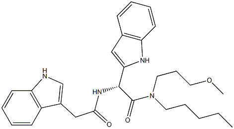 N-[(R)-1-(1H-Indol-2-yl)-2-[(3-methoxypropyl)pentylamino]-2-oxoethyl]-1H-indole-3-acetamide Struktur