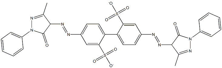 4,4'-Bis[[(4,5-dihydro-3-methyl-5-oxo-1-phenyl-1H-pyrazol)-4-yl]azo][1,1'-biphenyl]-2,2'-disulfonate Struktur