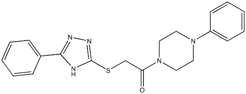 2-[[5-Phenyl-4H-1,2,4-triazol-3-yl]thio]-1-(4-phenylpiperazino)ethanone Struktur