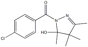 1-(4-Chlorobenzoyl)-3,4,4,5-tetramethyl-1H-pyrazol-5-ol Struktur