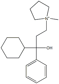 1-(3-Cyclohexyl-3-hydroxy-3-phenylpropyl)-1-methylpyrrolidinium Struktur