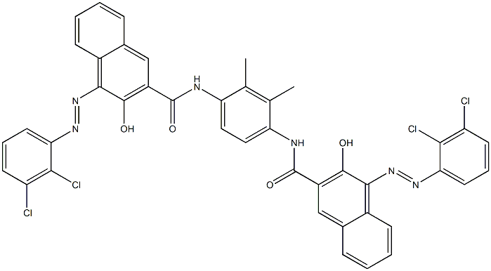 N,N'-(2,3-Dimethyl-1,4-phenylene)bis[4-[(2,3-dichlorophenyl)azo]-3-hydroxy-2-naphthalenecarboxamide] Struktur