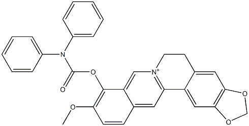 5,6-Dihydro-9-(diphenylcarbamoyloxy)-10-methoxybenzo[g]-1,3-benzodioxolo[5,6-a]quinolizinium Struktur