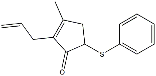 2-(2-Propen-1-yl)-3-methyl-5-(phenylthio)-2-cyclopenten-1-one Struktur