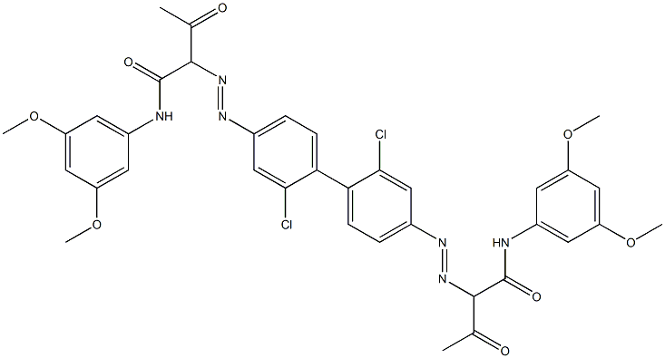 4,4'-Bis[[1-(3,5-dimethoxyphenylamino)-1,3-dioxobutan-2-yl]azo]-2,2'-dichloro-1,1'-biphenyl Struktur