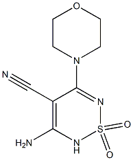 3-Amino-4-cyano-5-morpholino-2H-1,2,6-thiadiazine 1,1-dioxide Struktur