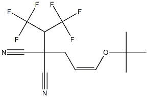 (Z)-2-Cyano-2-[1-(trifluoromethyl)-2,2,2-trifluoroethyl]-5-tert-butoxy-4-pentenenitrile Struktur