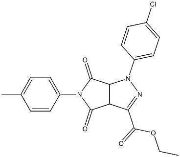 1,3a,4,5,6,6a-Hexahydro-4,6-dioxo-5-(4-methylphenyl)-1-(4-chlorophenyl)pyrrolo[3,4-c]pyrazole-3-carboxylic acid ethyl ester Struktur