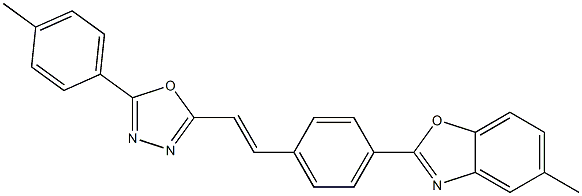 2-[4-(5-Methylbenzoxazol-2-yl)styryl]-5-(p-methylphenyl)-1,3,4-oxadiazole Struktur