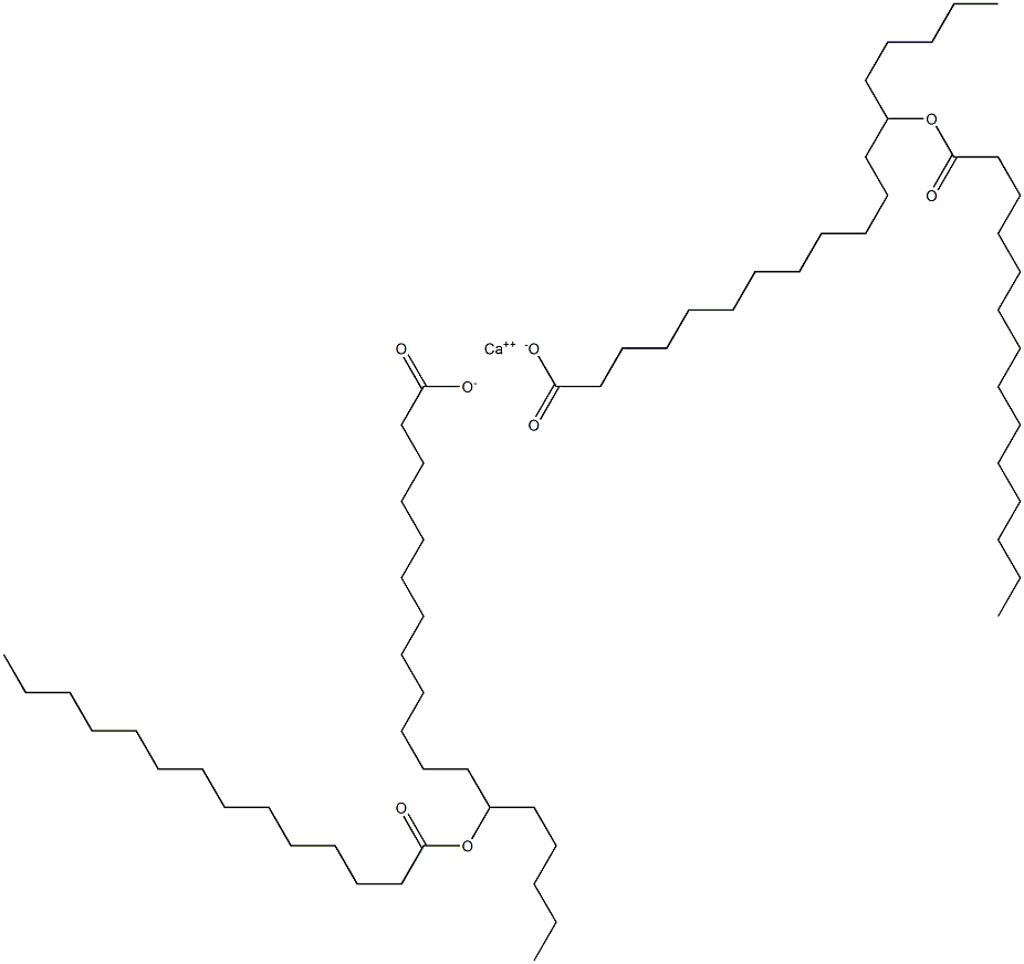 Bis(13-tetradecanoyloxyoctadecanoic acid)calcium salt Struktur