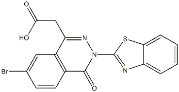 3-(2-Benzothiazolyl)-7-bromo-3,4-dihydro-4-oxophthalazine-1-acetic acid Struktur