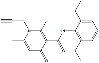 N-(2,6-Diethylphenyl)-1-(2-propynyl)-2,6-dimethyl-4-oxo-3-pyridinecarboxamide Struktur