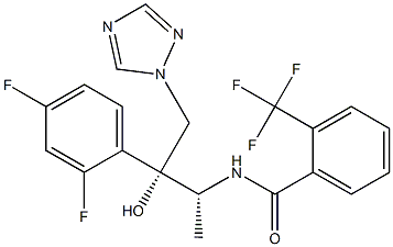 N-[(1R,2R)-2-(2,4-Difluorophenyl)-2-hydroxy-1-methyl-3-(1H-1,2,4-triazol-1-yl)propyl]-2-(trifluoromethyl)benzamide Struktur