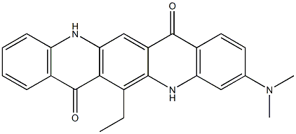 3-(Dimethylamino)-6-ethyl-5,12-dihydroquino[2,3-b]acridine-7,14-dione Struktur