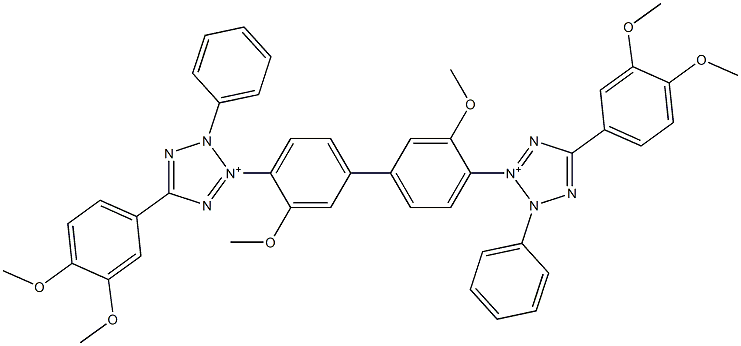 3,3'-(3,3'-Dimethoxybiphenyl-4,4'-diyl)bis[2-phenyl-5-(3,4-dimethoxyphenyl)-2H-tetrazole-3-ium] Struktur