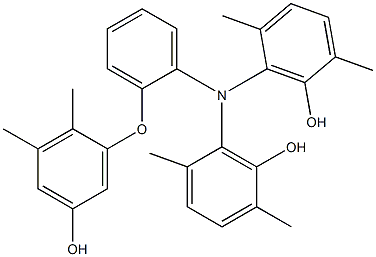 N,N-Bis(6-hydroxy-2,5-dimethylphenyl)-2-(5-hydroxy-2,3-dimethylphenoxy)benzenamine Struktur