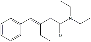 N,N-Diethyl-3-ethyl-4-phenyl-3-butenamide Struktur