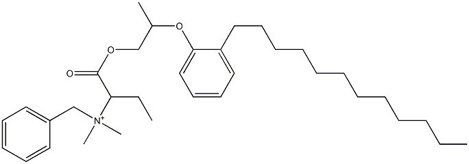 N,N-Dimethyl-N-benzyl-N-[1-[[2-(2-dodecylphenyloxy)propyl]oxycarbonyl]propyl]aminium Struktur