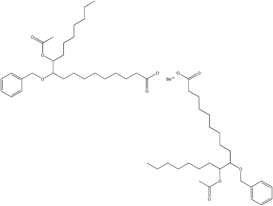 Bis(10-benzyloxy-11-acetyloxystearic acid)barium salt Struktur