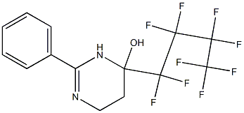 2-Phenyl-4-(nonafluorobutyl)-3,4,5,6-tetrahydropyrimidin-4-ol Struktur