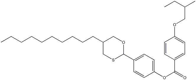 (+)-4-(2-Methylbutoxy)benzoic acid 4-(5-decyl-1,3-oxathian-2-yl)phenyl ester Struktur