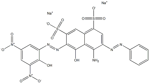 4-Amino-5-hydroxy-6-[(2-hydroxy-3,5-dinitrophenyl)azo]-3-(phenylazo)naphthalene-1,7-disulfonic acid disodium salt Struktur