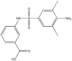 3-[(4-Amino-3,5-diiodophenyl)sulfonylamino]benzoic acid Struktur