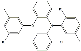 N,N-Bis(2-hydroxy-5-methylphenyl)-2-(3-hydroxy-5-methylphenoxy)benzenamine Struktur