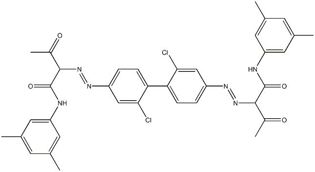 4,4'-Bis[[1-(3,5-dimethylphenylamino)-1,3-dioxobutan-2-yl]azo]-2,2'-dichloro-1,1'-biphenyl Struktur