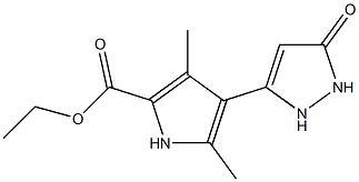 3,5-Dimethyl-4-(5-oxo-3-pyrazolin-3-yl)-1H-pyrrole-2-carboxylic acid ethyl ester Struktur