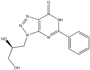 5-Phenyl-3,6-dihydro-3-[(S)-2,3-dihydroxypropyl]-7H-1,2,3-triazolo[4,5-d]pyrimidin-7-one Struktur