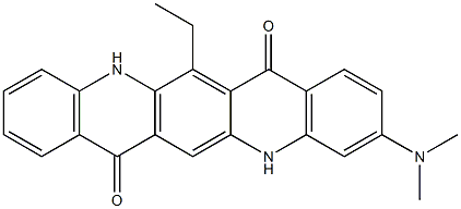 3-(Dimethylamino)-13-ethyl-5,12-dihydroquino[2,3-b]acridine-7,14-dione Struktur