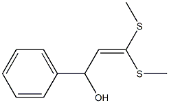 1-Phenyl-3,3-bis(methylthio)-2-propene-1-ol Struktur