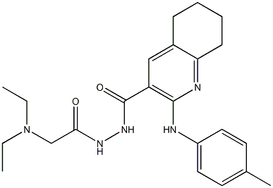 N'-[2-(Diethylamino)acetyl]-2-[(4-methylphenyl)amino]-5,6,7,8-tetrahydroquinoline-3-carbohydrazide Struktur