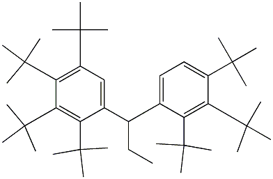 1-(2,3,4,5-Tetra-tert-butylphenyl)-1-(2,3,4-tri-tert-butylphenyl)propane Struktur