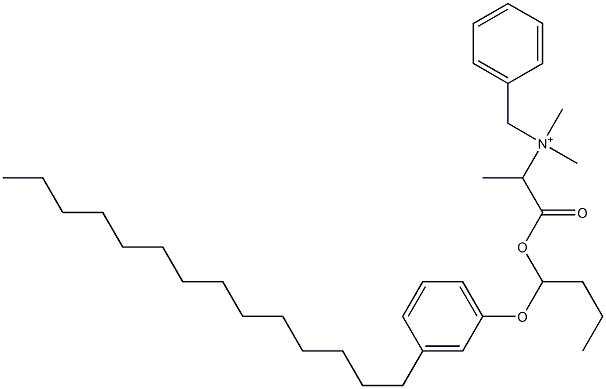 N,N-Dimethyl-N-benzyl-N-[1-[[1-(3-tetradecylphenyloxy)butyl]oxycarbonyl]ethyl]aminium Struktur