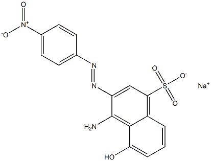 4-Amino-5-hydroxy-3-(p-nitrophenylazo)-1-naphthalenesulfonic acid sodium salt Struktur